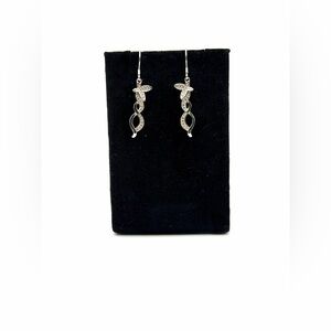 Elegant Sterling Silver Butterfly Dangle Earrings